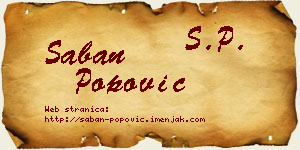 Šaban Popović vizit kartica